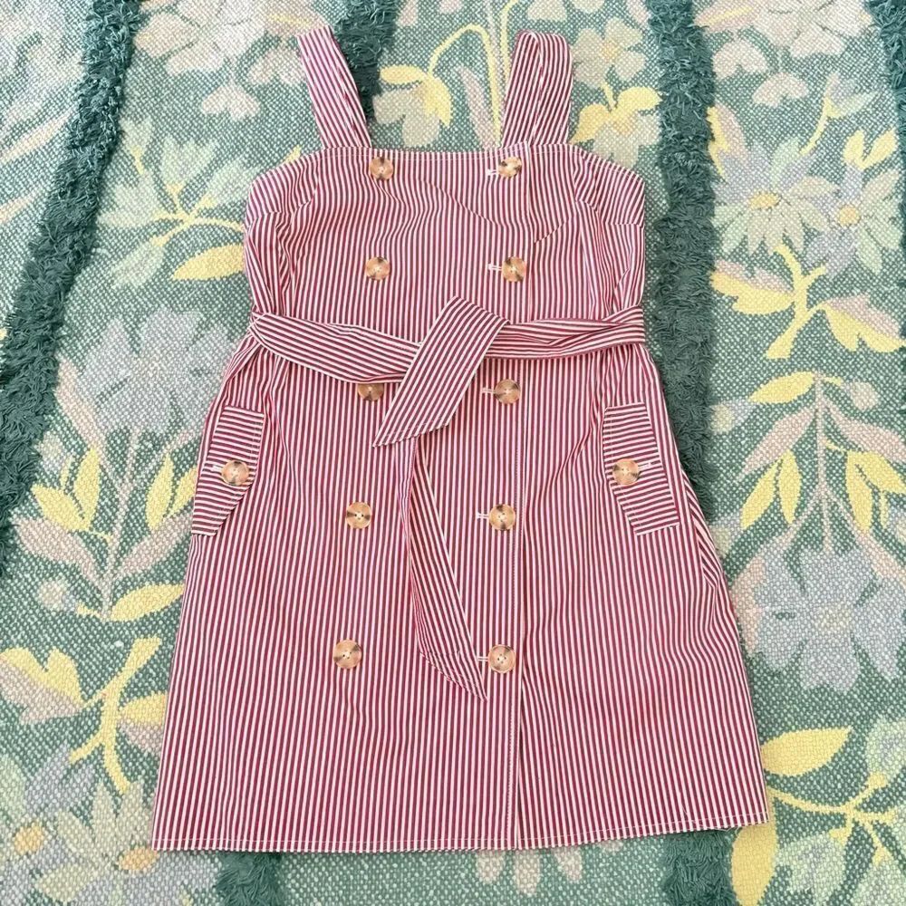 C/MEO Collective Follow Me Red Striped mini dress Medium - Picture 4 of 5